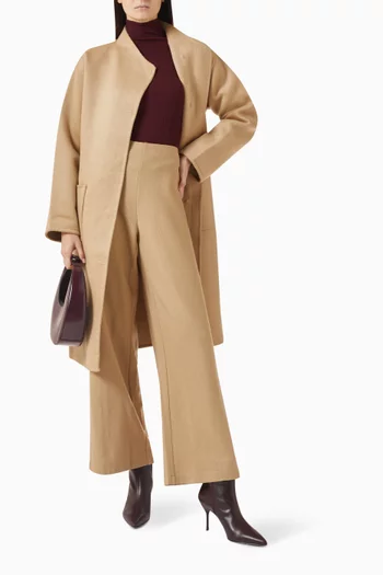 سترة بياقة عالية صوف مارينو معاد تدويره