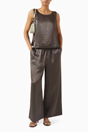 بلوزة بلا أكمام بفتحة رقبة باليرينا ستان بارز الملمس