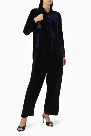 قميص بياقة كلاسيكية مخمل