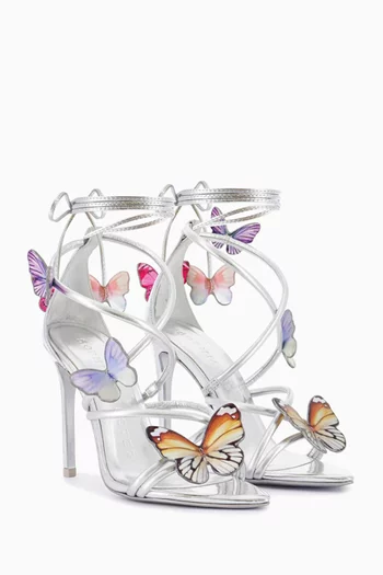 Vanessa 100 Butterfly Sandals in Metallic Leather