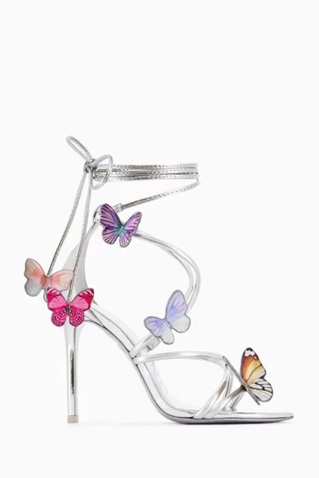 Vanessa 100 Butterfly Sandals in Metallic Leather