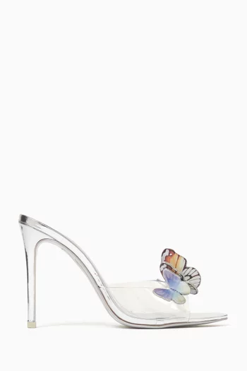 Vanessa 100 Sandals in Plexi & Metallic Leather