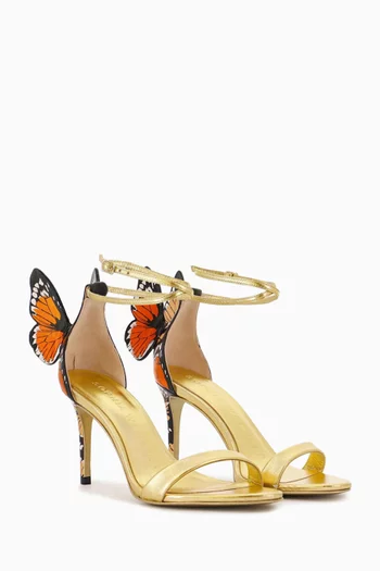 Chiara 85 Butterfly Sandals in Metallic Leather