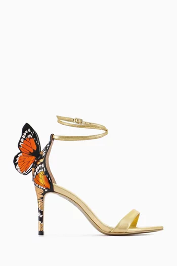 Chiara 85 Butterfly Sandals in Metallic Leather
