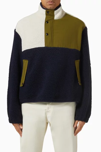 Half-Zip Jacket in Bouclé Wool Fleece