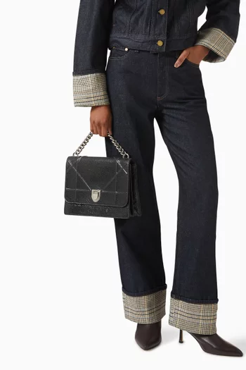 Ceramic Effect Diorama Satchel Bag in Leather