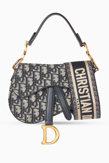 Mini Saddle Bag in Oblique Jacquard