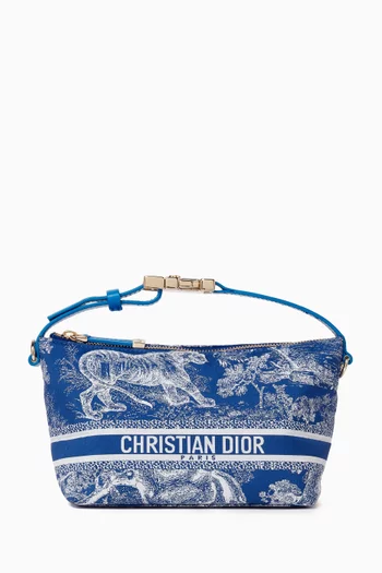 Small Travel Nomad Pouch in Toile de Jouy Reverse