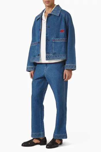 Embroidered Jacket in Denim