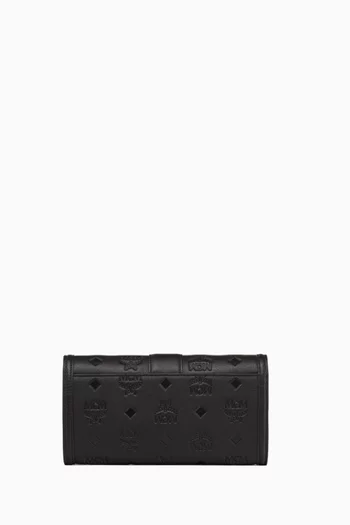 Tracy Wallet on Chain in Embossed Monogram Leather