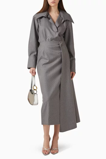 Diamante-embellished Drape Skirt