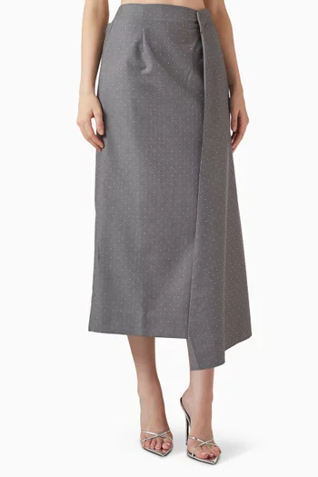 Diamante-embellished Drape Skirt