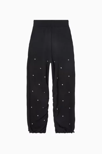 Crystal-embellished Pants in Fleece