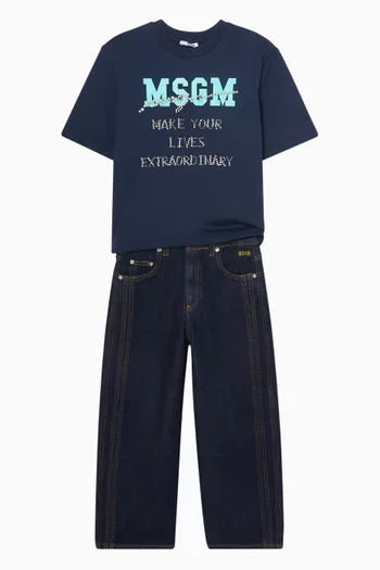 Embellished Logo T-shirt in Cotton Jersey