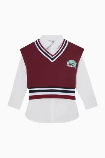 Logo Gilet Combo Shirt in Cotton