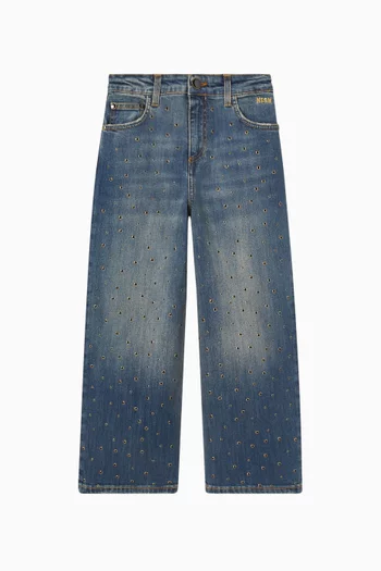 Crystal-embellished Wide-leg Jeans