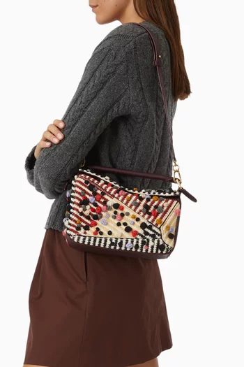 Small Puzzle Bag in Embroidered Textile