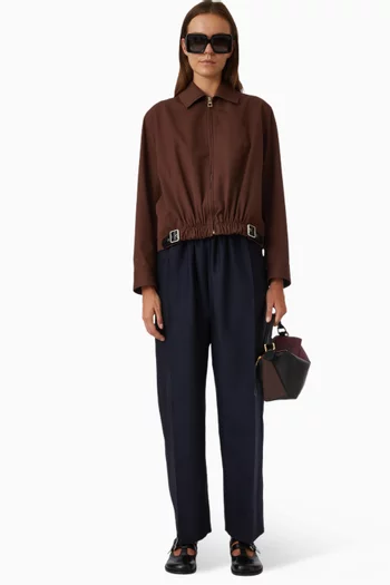 Belted Jacket in Cotton-silk Blend