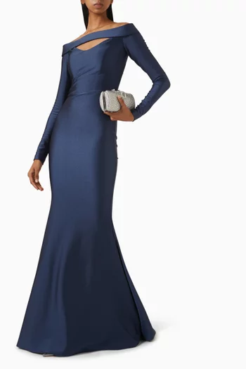 Off-shoulder Gown in Jersey