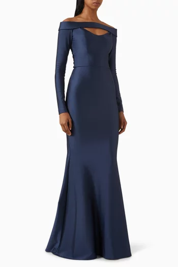 Off-shoulder Gown in Jersey
