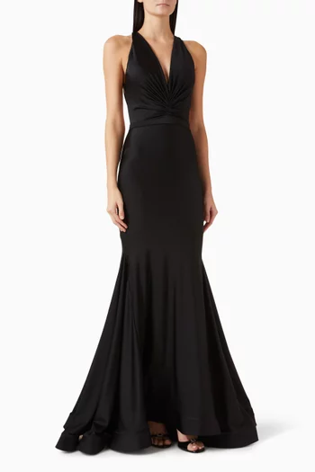 Halterneck Mermaid Gown in Lycra-jersey