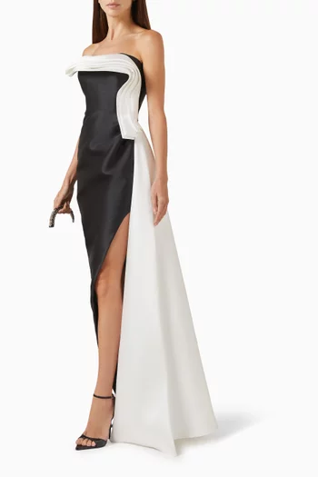 Pleat Bodice Gown in Taffeta