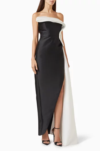 Pleat Bodice Gown in Taffeta