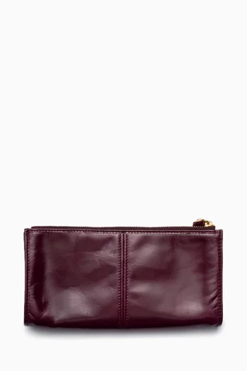 Triangle Logo Pouch in Leather