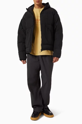 Down Puffer Hooded Jacket in Nylon