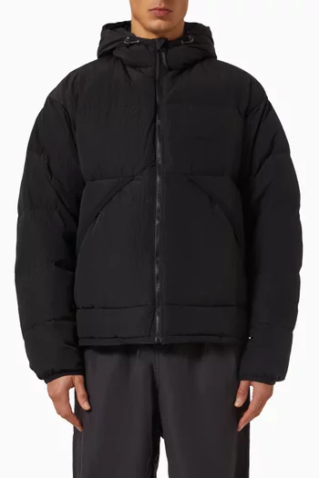 Down Puffer Hooded Jacket in Nylon