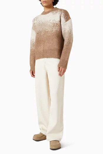 Ombré Knit Crew-neck Sweater