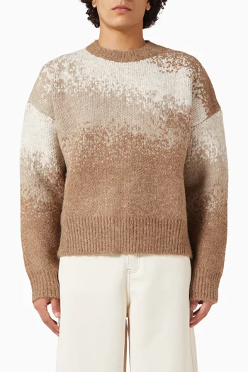 Ombré Knit Crew-neck Sweater