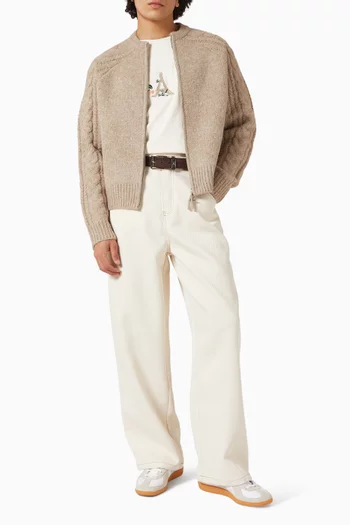 Speckle Knit Bomber Jacket