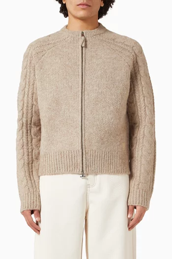 Speckle Knit Bomber Jacket