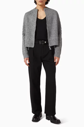 Speckle Knit Bomber Jacket