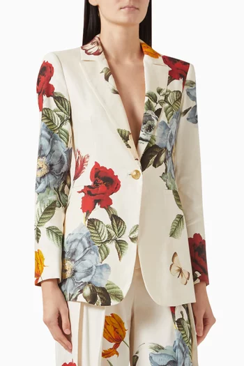 Billie Boxy Blazer in Linen-blend