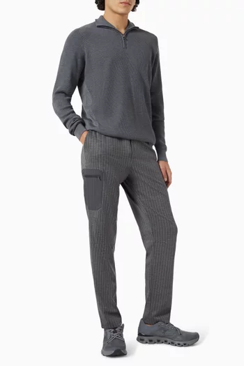 Striped Drawstring Pants in Jersey