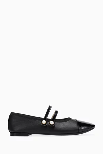 Erin Mary Jane Flats in Leather