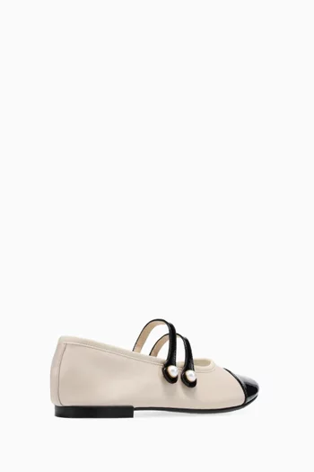 Erin Mary Jane Flats in Leather