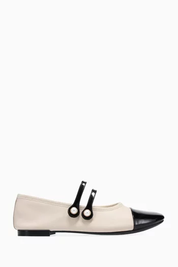 Erin Mary Jane Flats in Leather