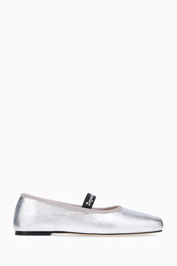 Lisbeth Ballerina Flats in Metallic Leather