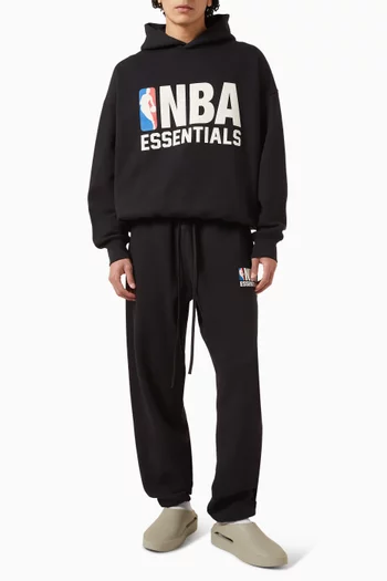 كنزة بغطاء رأس وقصة رياضية بشعار NBA صوف قطني