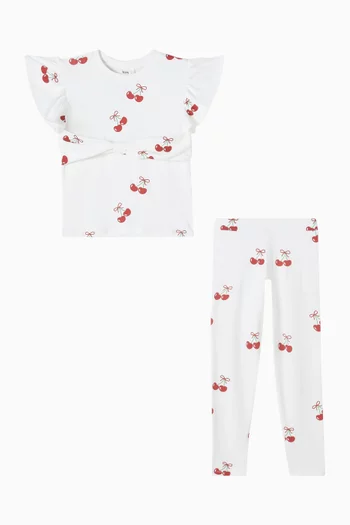 Cherry Bow Top & Leggings Set