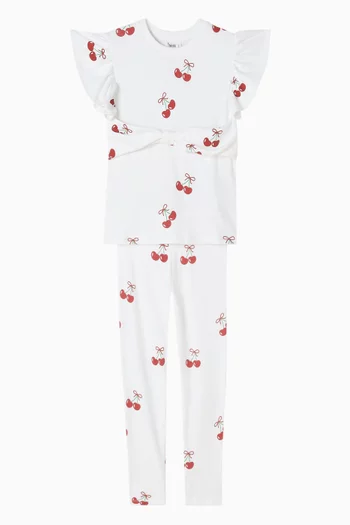Cherry Bow Top & Leggings Set