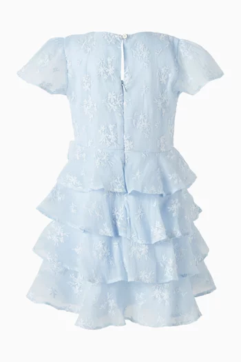 Flutter-sleeve Tiered Dress