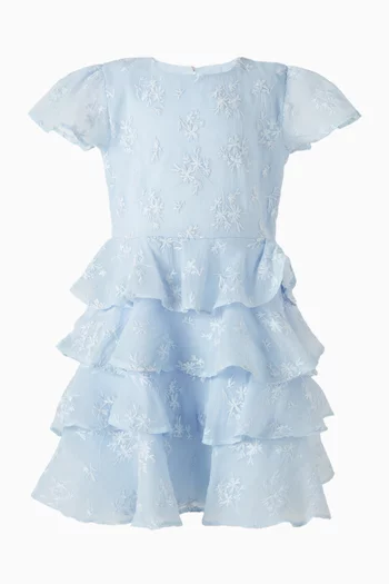 Flutter-sleeve Tiered Dress