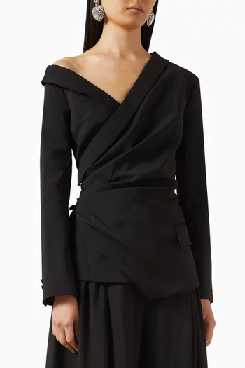 Asymmetric Draped Blazer