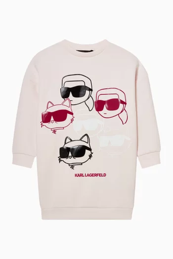 فستان جيرسيه بطبعة القط شوبيت