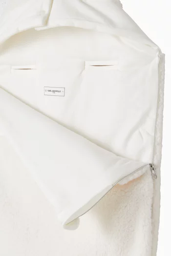 Logo-embroidered Sleeping Bag in Shearling