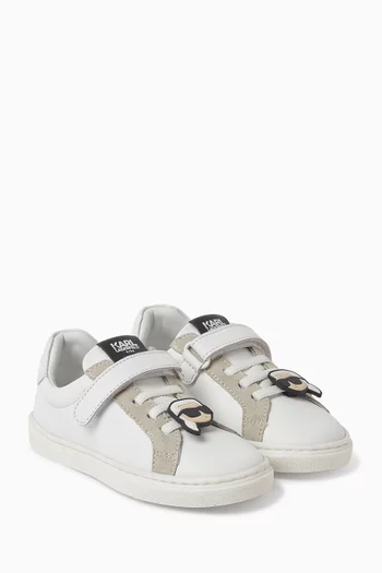 Logo Lace-up Sneakers in Leather